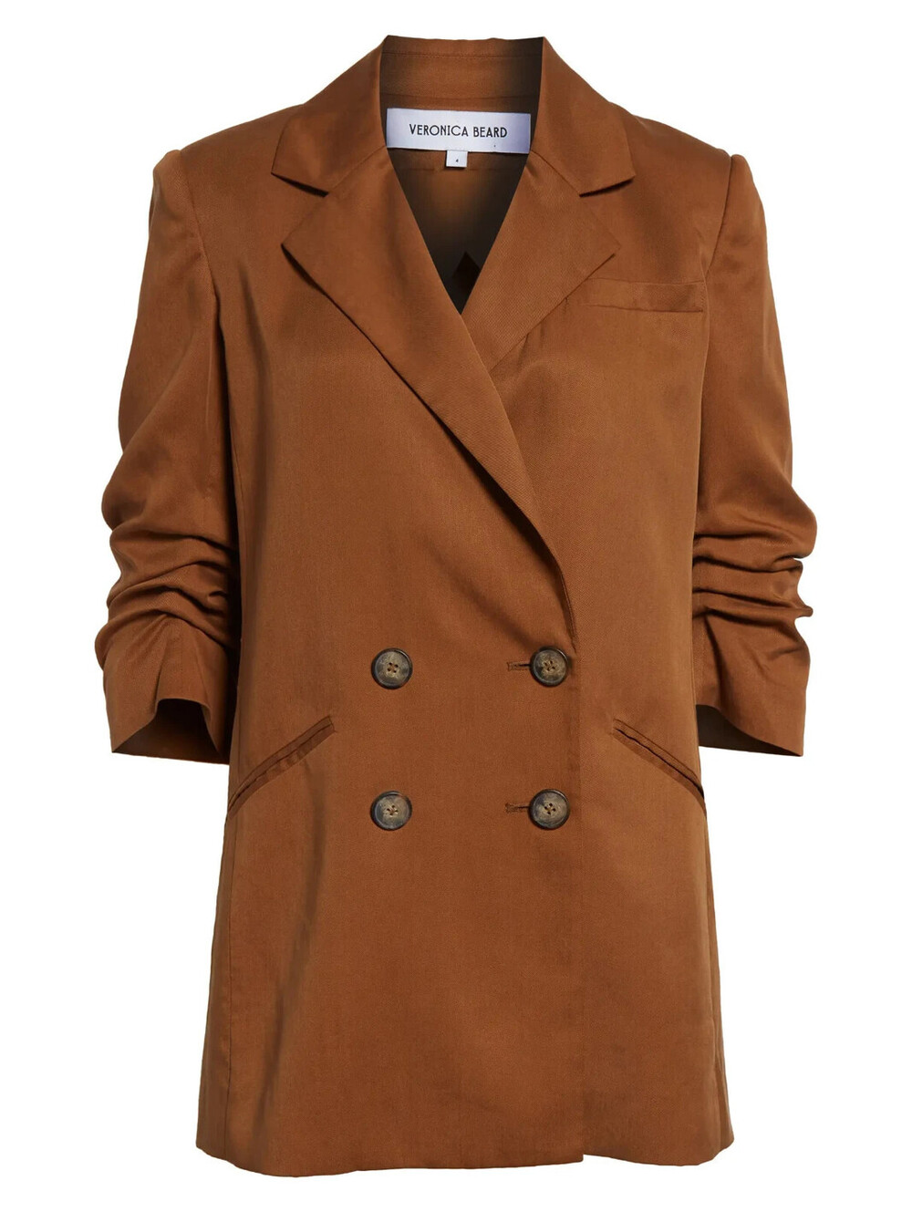 NEW, VERONICA BEARD Rupert Double Breasted Jacket in Brown Sz 6 #SJ2557